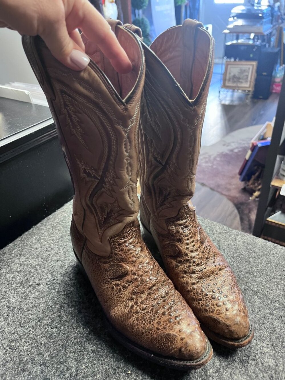 Handmade Mexican Full-Quill Ostrich Cowboy Boots